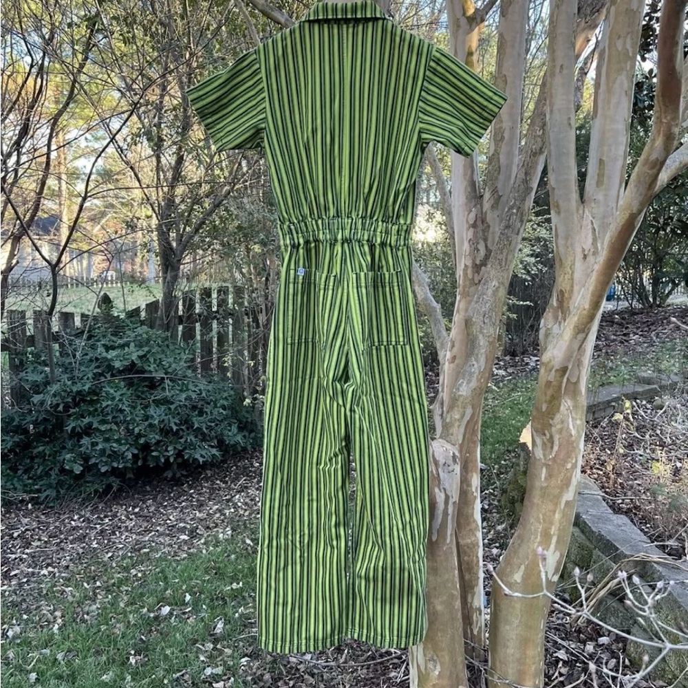 Big Bud Press Frontier Green Stripe Short Sleeve Jumpsuit Size S - Picture 4 of 7